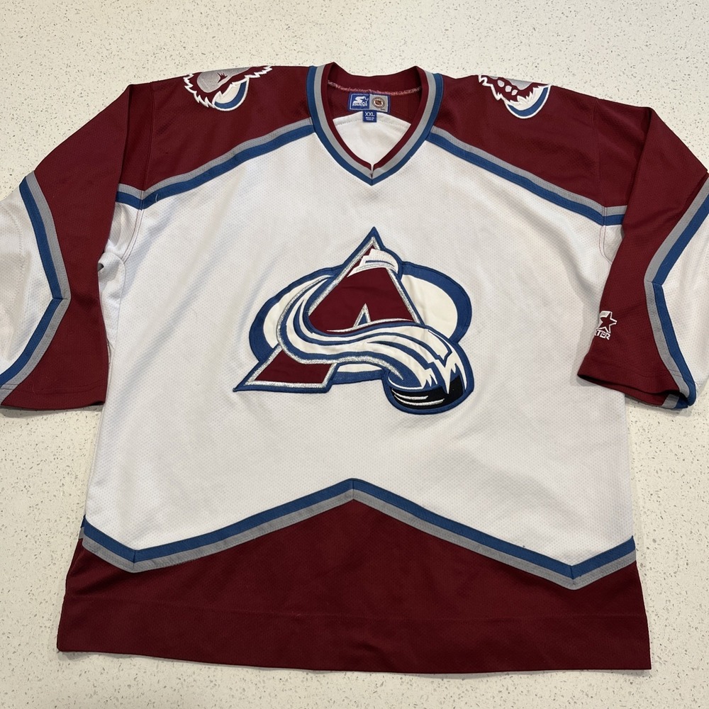 Vintage 90s Starter Colorado Avalanche NHL Hockey Jersey Home - Size XXL